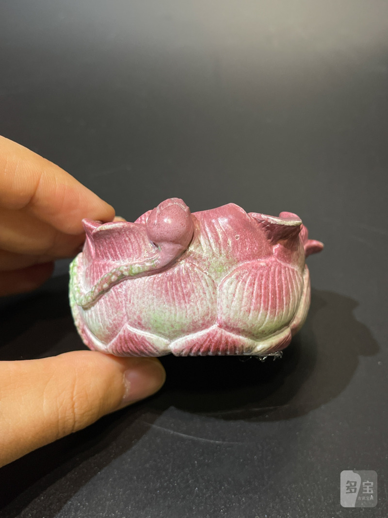 清中期 粉彩仿生荷花形水盂 - 图6